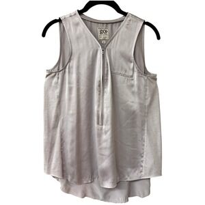 GoSlk ICONIC go zippy tank luxe Mixed Media Zip Top Gray Size Small Office Work